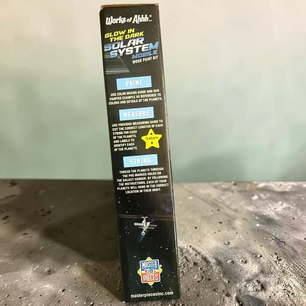 MasterPieces Works of Ahhh Glow in the Dark Solar System Mobile Wood Paint Kit
